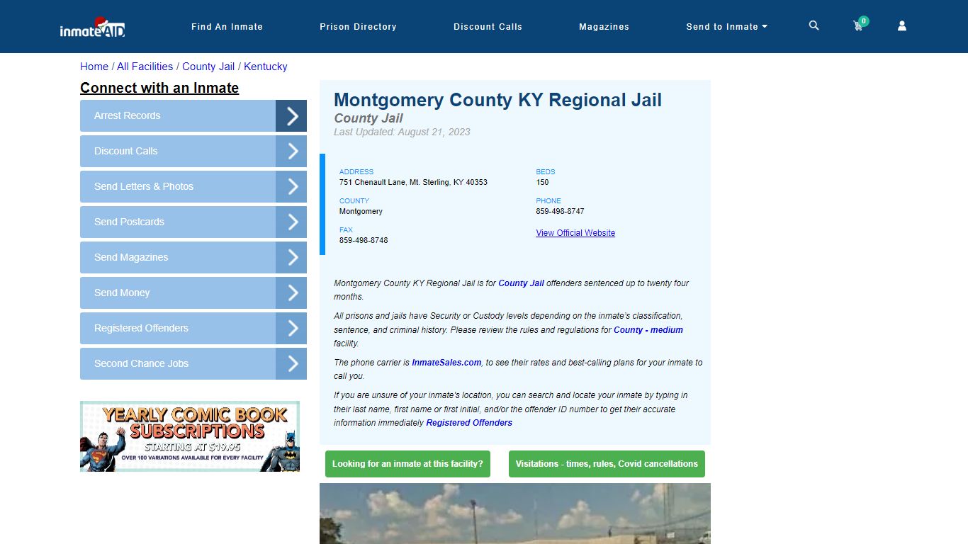 Montgomery County KY Regional Jail - Inmate Locator - Mt. Sterling, KY